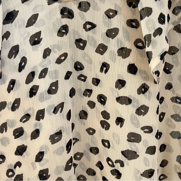 NWOT BCBGeneration Leopard Print Sheer Chiffon Ruffle Top (XS) - Picture 5 of 7